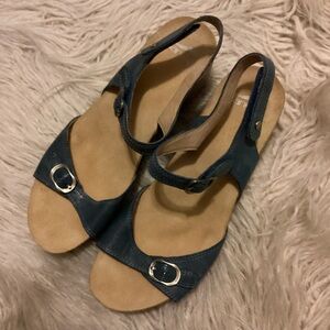 Dansko Teal Leather Sandals size 40